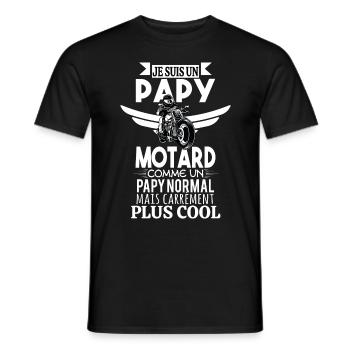 Papy motard moto - T-shirt homme - noir - Devant - AI Model Male 178 light (178cm)