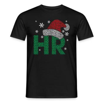 HR Santa Hat Gestion des ressources humaines drôle - T-shirt homme - noir - Devant - AI Model Male 178 light (178cm)