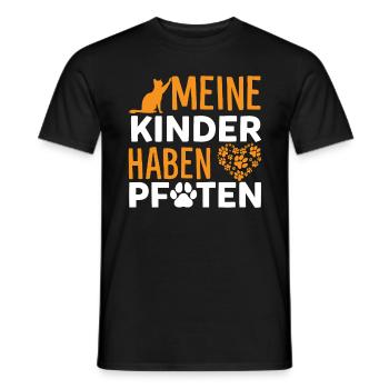 Meine Kinder Haben Pfoten Funny Cat Lovers German - Männer T-Shirt - Schwarz - Vorne - AI Model Male 178 light (178cm)