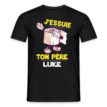 J'essuie ton père - T-shirt homme - noir - Devant - AI Model Male 178 light (178cm)