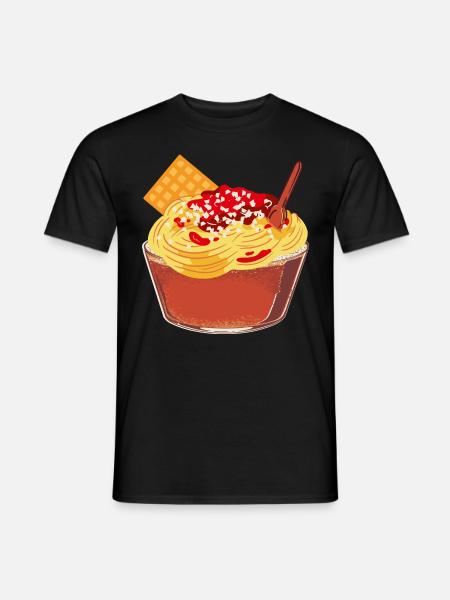 Spaghetti Ice Cream - Icecream - German Gelato - Männer T-Shirt - Schwarz
