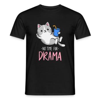Drôle de chat Pas de temps pour le drame - T-shirt homme - noir - Devant - AI Model Male 178 light (178cm)