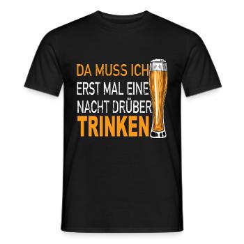 Bier Alkohol - Männer T-Shirt - Schwarz - Vorne - AI Model Male 178 light (178cm)