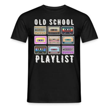OLD SCHOOL PLAYLIST - T-shirt homme - noir - Devant - AI Model Male 178 light (178cm)