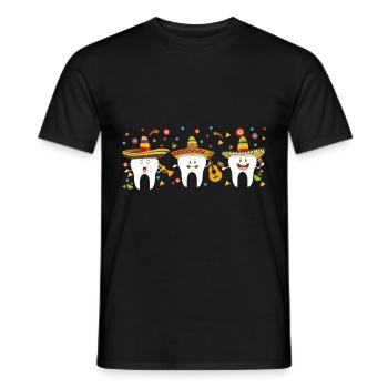 Mexican dentist Cinco De Mayo Zahn - Men's T-Shirt - black - Front - AI Model Male 178 light (178cm)