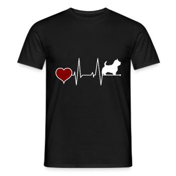 Norwich Terrier Dog Mama Mom Heartbeat - Men's T-Shirt - black - Front - AI Model Male 178 light (178cm)