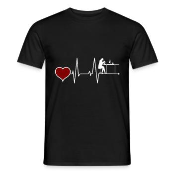 Biology Biologist Studies Student Heartbeat - Men's T-Shirt - black - Front - AI Model Male 178 light (178cm)