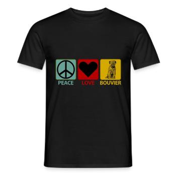 Bouvier des Flandres Flandrische Treibhund Peace - Männer T-Shirt - Schwarz - Vorne - AI Model Male 178 light (178cm)