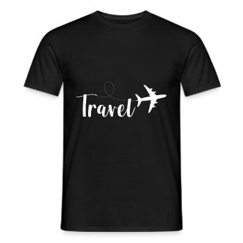 Voyage en avion Voyage d’aventure - T-shirt homme - noir - Devant - AI Model Male 178 light (178cm)