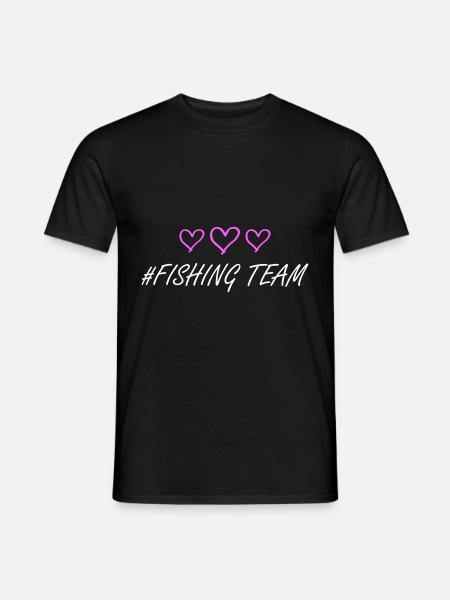 fishing team herzchen - Männer T-Shirt - Schwarz