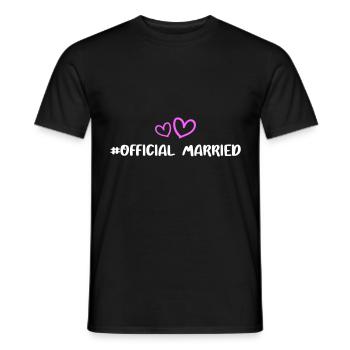 Married Hochzeit Herz - Männer T-Shirt - Schwarz - Vorne - AI Model Male 178 light (178cm)