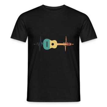 Gitarre Herzschlag - Männer T-Shirt - Schwarz - Vorne - AI Model Male 178 light (178cm)