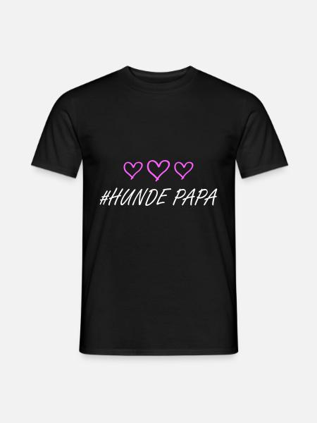 Hunde Papa Herz - Männer T-Shirt - Schwarz