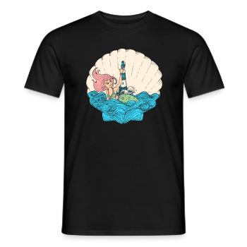 Meerjungfrau Seejungfrau Nixe Märchen - Männer T-Shirt - Schwarz - Vorne - AI Model Male 178 light (178cm)