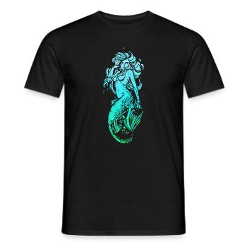 Meerjungfrau Seejungfrau Nixe Märchen - Männer T-Shirt - Schwarz - Vorne - AI Model Male 178 light (178cm)