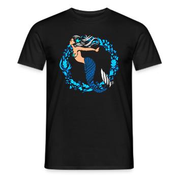 Mermaid mermaid mermaid fairy tale - Men's T-Shirt - black - Front - AI Model Male 178 light (178cm)