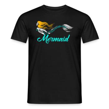 Mermaid mermaid mermaid fairy tale - Men's T-Shirt - black - Front - AI Model Male 178 light (178cm)