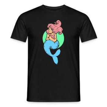 Meerjungfrau Seejungfrau Nixe Märchen - Männer T-Shirt - Schwarz - Vorne - AI Model Male 178 light (178cm)