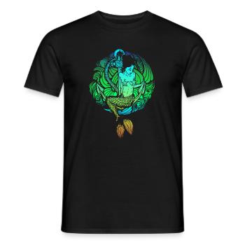Meerjungfrau Seejungfrau Nixe Märchen - Männer T-Shirt - Schwarz - Vorne - AI Model Male 178 light (178cm)