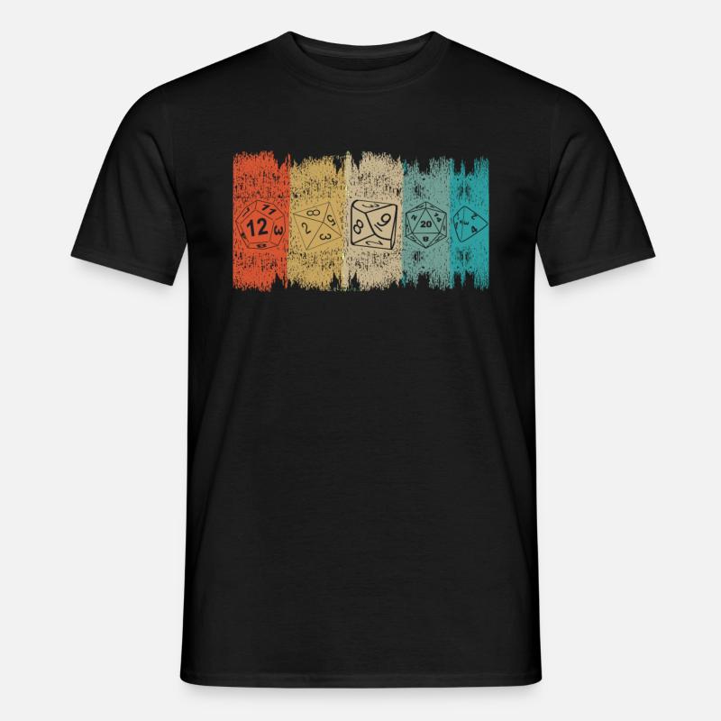 RPG Brettspiel Dice verschiedene retro Dragons - Männer T-Shirt - Schwarz