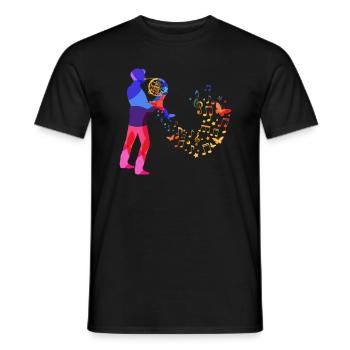 French Horn Music Horn Musician French Horn Player Shirt - Men's T-Shirt - black - Front - AI Model Male 178 light (178cm)