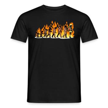 EVOLUTION Feuerwehr Feuerwehrmann Fire Geschenke - Männer T-Shirt - Schwarz - Vorne - AI Model Male 178 light (178cm)