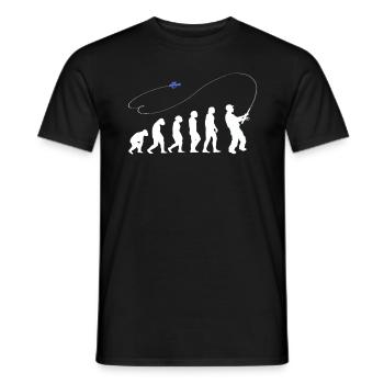 Evolution Fliegenfischen Angler angeln Geschenke - Männer T-Shirt - Schwarz - Vorne - AI Model Male 178 light (178cm)