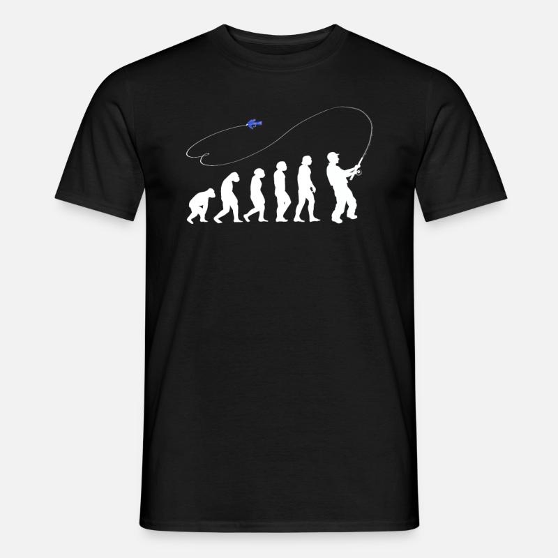 Evolution Fliegenfischen Angler angeln Geschenke - Männer T-Shirt - Schwarz