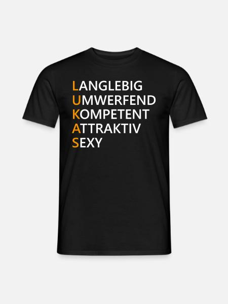 Lukas Name Geschenk - Männer T-Shirt - Schwarz
