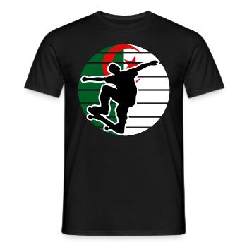 Skateboard Algérie - T-shirt homme - noir - Devant - AI Model Male 178 light (178cm)