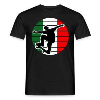 Skateboard Italien - Männer T-Shirt - Schwarz - Vorne - AI Model Male 178 light (178cm)
