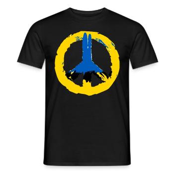 Ukraine Peace - Men's T-Shirt - black - Front - AI Model Male 178 light (178cm)
