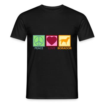 Borador Mix Hund Mama Peace Love - Männer T-Shirt - Schwarz - Vorne - AI Model Male 178 light (178cm)