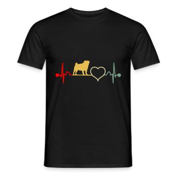 Chug Dog Heartbeat Vintage - T-shirt homme - noir - Devant - AI Model Male 178 light (178cm)