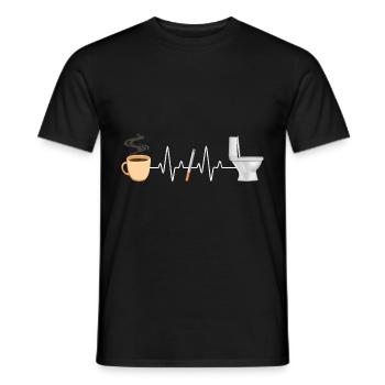 Kaffee Zigarette Toilette Witzig Raucher - Männer T-Shirt - Schwarz - Vorne - AI Model Male 178 light (178cm)