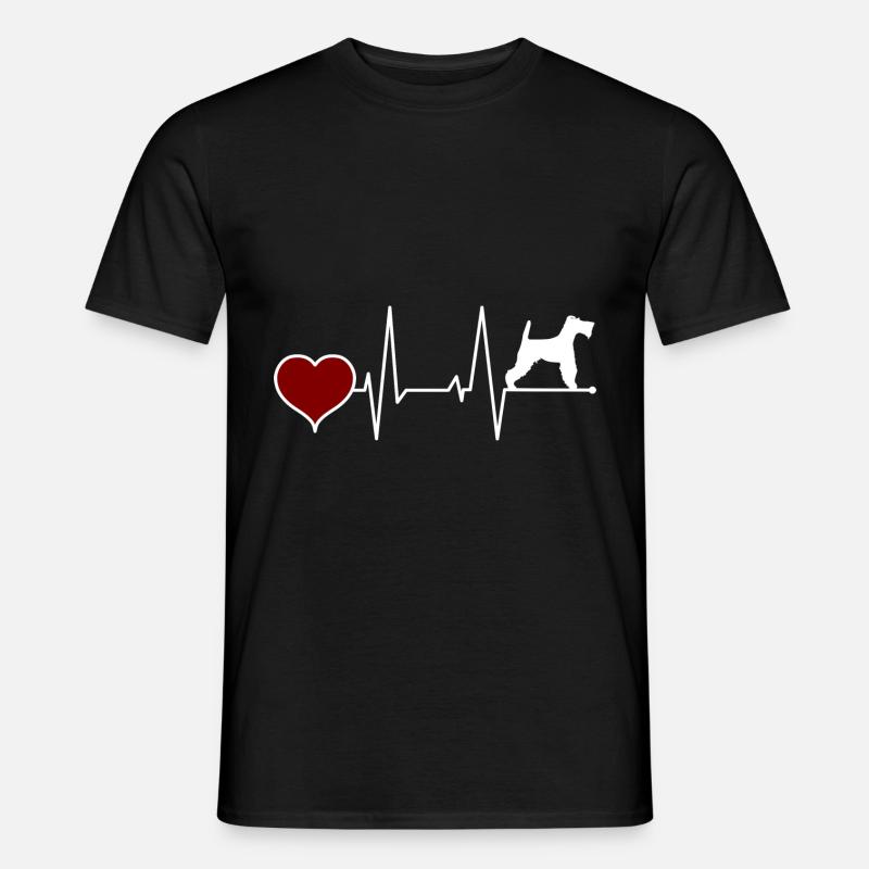 Drahthaar Foxterrier Herzschlag - Männer T-Shirt - Schwarz
