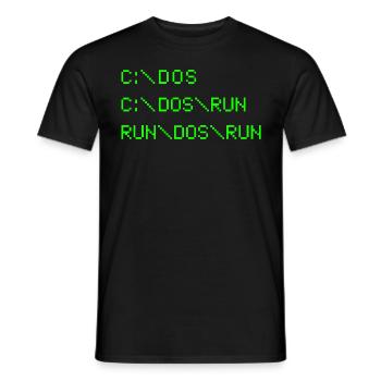 DOS - Männer T-Shirt - Schwarz - Vorne - AI Model Male 178 light (178cm)