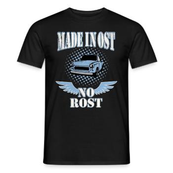 Made in Ost no Rost - DDR Kult Auto - Männer T-Shirt - Schwarz - Vorne - AI Model Male 178 light (178cm)