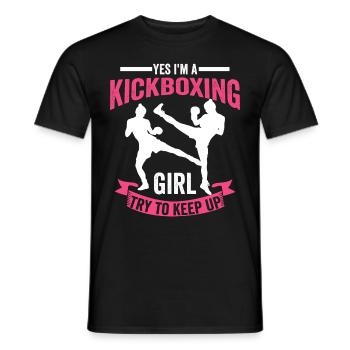 Kickboxen Mädchen Geschenk - Männer T-Shirt - Schwarz - Vorne - AI Model Male 178 light (178cm)