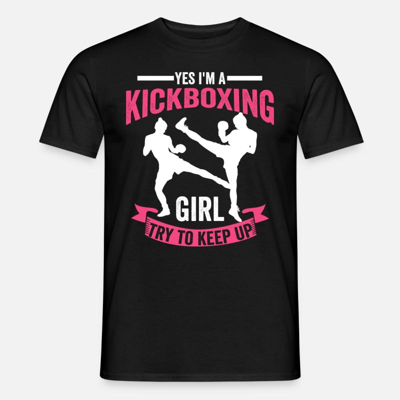 Kickboxen Mädchen Geschenk - Männer T-Shirt - Schwarz