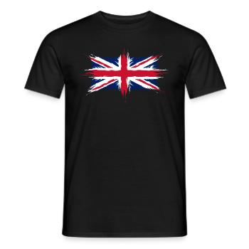Union Jack Britische Flagge Brush Style - Männer T-Shirt - Schwarz - Vorne - AI Model Male 178 light (178cm)