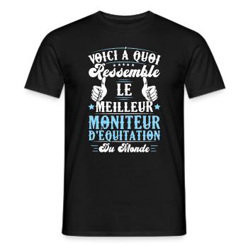Le meilleur moniteur d'équitation du monde - T-shirt homme - noir - Devant - AI Model Male 178 light (178cm)