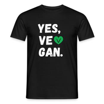 Yes We Can Veganer Vegan Tierfreund Tierschutz - Männer T-Shirt - Schwarz - Vorne - AI Model Male 178 light (178cm)
