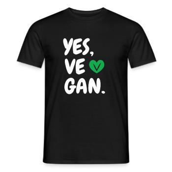 Yes We Can Veganer Vegan Tierfreund Tierschutz - Männer T-Shirt - Schwarz - Vorne - AI Model Male 178 light (178cm)