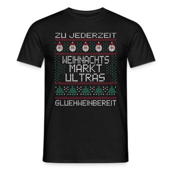 Weihnachtsmarkt Ultras Ugly Christmas Xmas Idee - Männer T-Shirt - Schwarz - Vorne - AI Model Male 178 light (178cm)