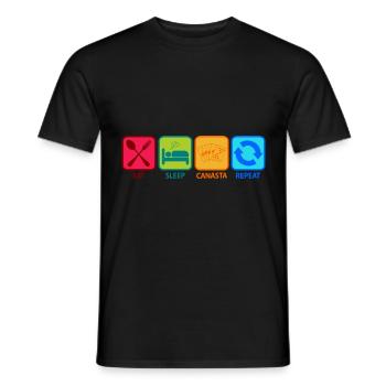 Canasta Spiel Kartenspiel spielen Eat Sleep - Männer T-Shirt - Schwarz - Vorne - AI Model Male 178 light (178cm)