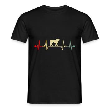 Sud-Africain Boerboel Dog Heartbeat Vintage - T-shirt homme - noir - Devant - AI Model Male 178 light (178cm)