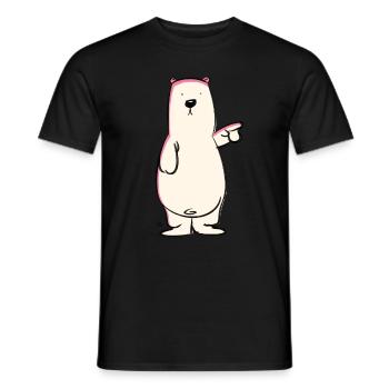 Tee shirt Ours polaire - T-shirt homme - noir - Devant - AI Model Male 178 light (178cm)