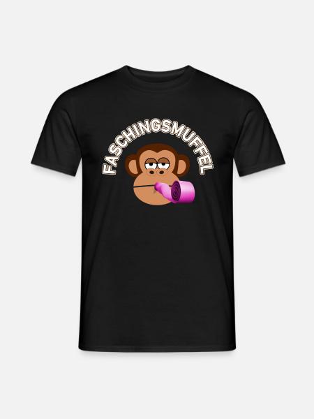 Faschingsmuffel | Affe mit Tröte - Männer T-Shirt - Schwarz