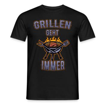 Grillen geht immer Grillen Spruch - Männer T-Shirt - Schwarz - Vorne - AI Model Male 178 light (178cm)